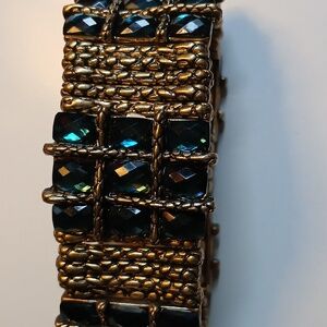 Marilyn Schiff new rhinestones Cuff gemstone bracelet stretch